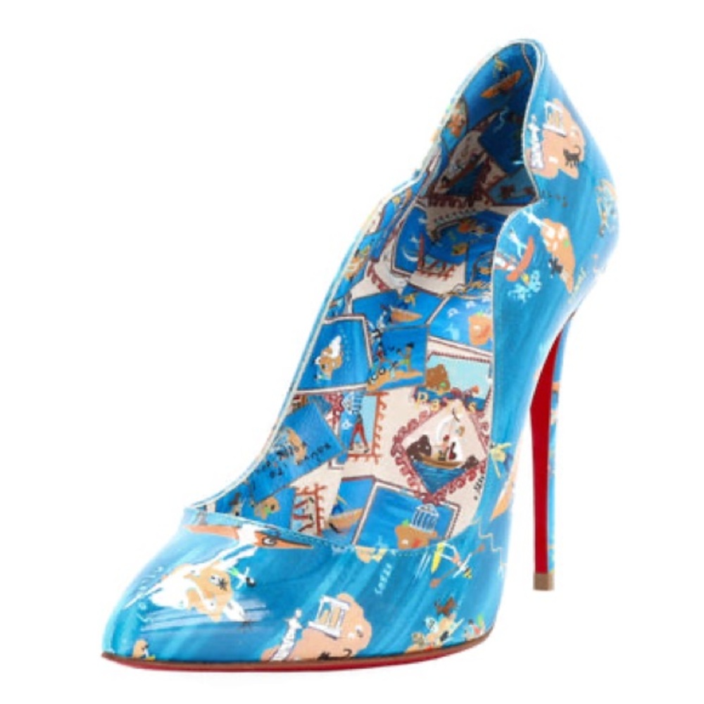 CHRISTIAN LOUBOUTIN
Patent Leather Floral Print Pumps